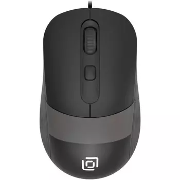 Мышь Oklick 310M черная/серая оптическая (2400dpi) USB для ноутбука (4but) (1869096)