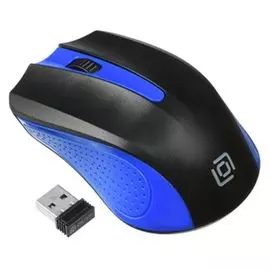 Мышь Oklick 485MW 997826 черный/синий оптическая (1000dpi) беспроводная USB для ноутбука (3but)
