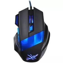 Мышь Oklick 775G Ice Claw черная/синяя, 2400dpi, USB, 7 кнопок