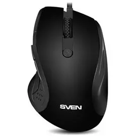 Мышь Sven RX-113 SV-018733 черная, 5+1кл. 800-2000DPI, Soft Touch, 1,5м, USB