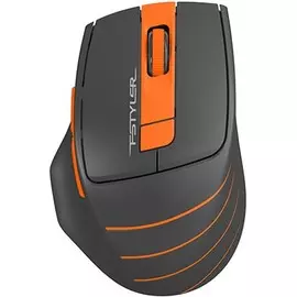Мышь Wireless A4Tech Fstyler FG30S серый/оранжевый оптическая (2000dpi) silent (6but) (1204072)