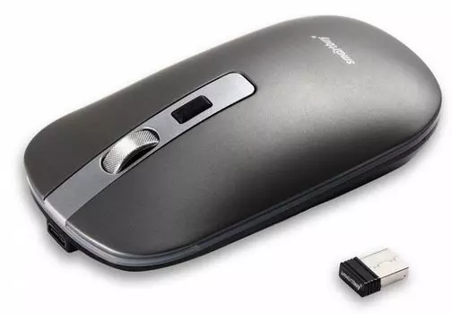 Мышь Wireless SmartBuy 402CAG с зарядкой от USB серый металлик (1/40)