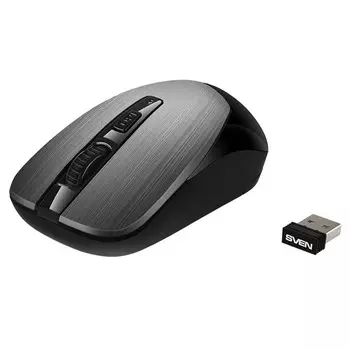 Мышь Wireless Sven RX-380W SV-020606 серый металлик, 2,4 GHz, 3+1кл. 800-1600DPI