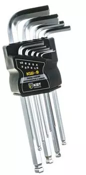 Набор ключей КВТ 78368 шестигранных с шаром КШ-9 серия KBT-PROFESSIONAL