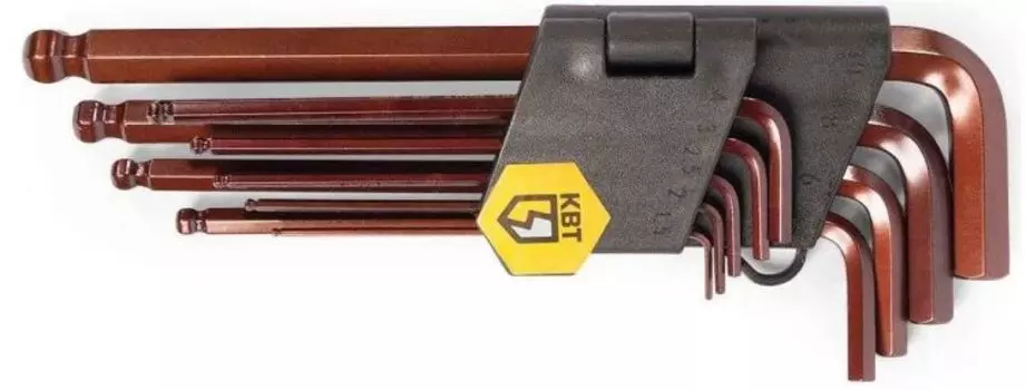Набор ключей КВТ 82177 шестигранных с шаром КШ-9-S2 серия KBT-PROFESSIONAL