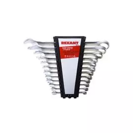 Набор ключей Rexant 12-5842 комбинированных (6-14, 17, 19, 22 мм), 12 шт., CrV, зеркальное хромирование