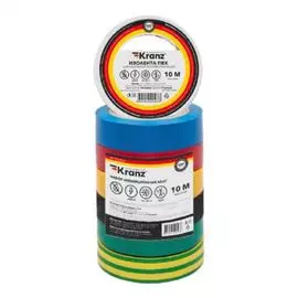 Набор KRANZ KR-09-2010-E изоляционных лент 0.13х15 мм, 10 м, 7 цветов