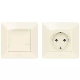 Набор Legrand 752254 Valena Life with NETATMO, для управления бытовыми электроприборами. Умная розетка 2К+З 16А 230В + умный беспроводной 1-клавишный