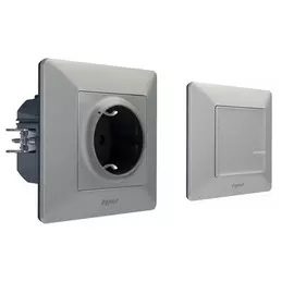 Набор Legrand 752354 Valena Life with NETATMO, для управления бытовыми электроприборами. Умная розетка 2К+З 16А 230В + умный беспроводной 1-клавишный