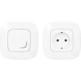 Набор Legrand 752554 Valena Allure with NETATMO, для управления бытовыми электроприборами. Умная розетка 2К+З 16А 230В + умный беспроводной 1-клавишны