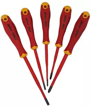 Набор отверток Felo 41385398 диэлектрических Ergonic E-SLIM SL/PZ, 5шт 41385398