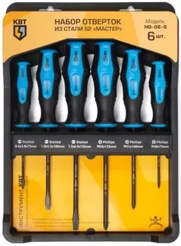 Набор отверток КВТ 78622 из стали S2 НО-06-S серия МАСТЕР