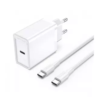 Набор Vention FAHWF-EU для зарядки з/у 25W и кабель USB-C 3А Белый