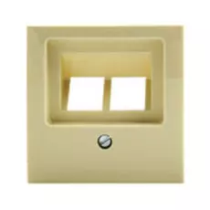 Накладка ABB 1753-0-0097 BASIC 55 на розетку телевизионная+компьютерная двойная наклонная, IP20 (бежевая)