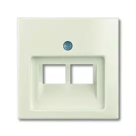 Накладка ABB 1753-0-0209 2CKA001753A0209 BASIC 55 (плата центральная) 2 поста для телекоммуникационной розетки 0214/0215/0216 шале (белая)