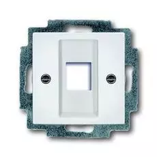 Накладка ABB 1753-0-0213 2CKA001753A0213 BASIC 55 (плата центральная) для коммуникационных розеток, без лапок белая