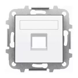 Накладка ABB 2CLA851810A1101 для 1-го суппорта/разъёма типа 2017... или 2018..., со шторками и полем для надписи, альпийский белый