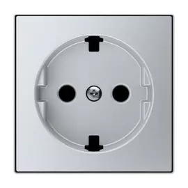 Накладка ABB 2CLA858890A1301 для розетки SCHUKO с плоской поверхностью, серебристый алюминий