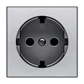 Накладка ABB 2CLA858890A1401 для розетки SCHUKO с плоской поверхностью, нержавеющая сталь
