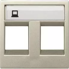 Накладка ABB N2218.2 CV 2CLA221820N1901 для 2-х суппортов/разъемов 2017/2018, 2 модуля (шампань)