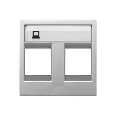 Накладка ABB N2218.2 PL 2CLA221820N1301 для 2-х суппортов/разъемов 2017/2018, 2 модуля (серебро)