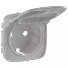 Накладка Legrand 754847 Valena ALLURE, розетки с/з с крышкой, алюминий