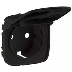 Накладка Legrand 754848 Valena ALLURE, розетки с/з с крышкой, антрацит