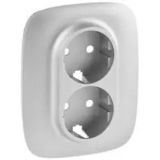 Накладка Legrand 754957 Valena ALLURE, розетки с/з 2-ной, алюминий
