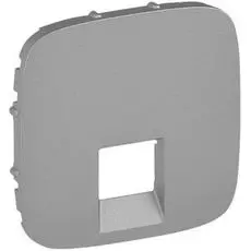 Накладка Legrand 755417 Valena ALLURE, розетки ТЛФ/комп. 1-ой, алюминий