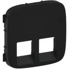 Накладка Legrand 755428 Valena ALLURE, розетки ТЛФ/комп. 2-ой, антрацит