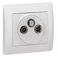 Накладка Legrand 771089 Galea Life для роз.TV-RD-SAT (на 3 отверстия 1 закрыто) белая