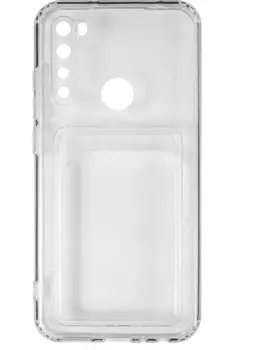 Накладка Red Line iBox Crystal УТ000027278 силиконовая, для Xiaomi Redmi Note 8/Note 8 (2021), с кардхолдером, прозрачная