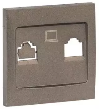 Накладка розетки компьютерной EKF ESK01-L-035-60 Валенсия RJ-45 1-местная графит