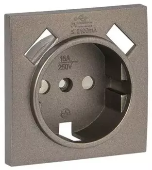 Накладка розетки с заземлением с 2 USB EKF ESR16-L-028-60-2USB Валенсия 16А графит с защитными шторками 2,1А