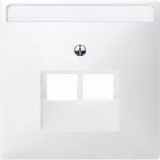 Накладка Schneider Electric MTN292619 Merten розетки ТЛФ/компьютерной 2-ой наклонной, термопласт, IP20 (белая)