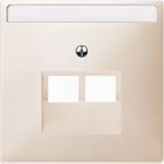 Накладка Schneider Electric MTN292644 Merten розетки ТЛФ/компьютерной 2-ой наклонной, термопласт, IP20 (бежевая)