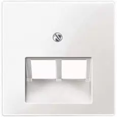 Накладка Schneider Electric MTN296119 Merten SM розетки ТЛФ/компьютерной 2-ой наклонной, термопласт, IP20 (белый глянцевый)