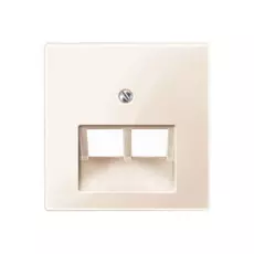 Накладка Schneider Electric MTN296144 Merten розетки ТЛФ/компьютерной 2-ой наклонной, термопласт, IP20 (бежевый глянцевый)