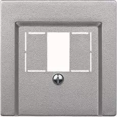 Накладка Schneider Electric MTN298060 Merten розетки ТЛФ/компьютерной 2-ой наклонной, термопласт, IP20 (алюминий)