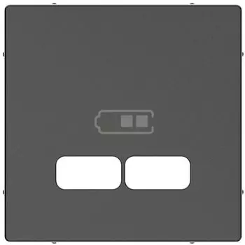 Накладка Schneider Electric MTN4367-0414 центральная Merten SM Антрацит для USB механизма 2,1А