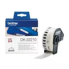 Наклейка Brother DK22210 Бумажная клеящаяся лента Brother (белая, ширина 29 мм x 30.48 м)