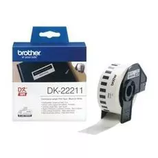 Наклейка Brother DK22211 Пленочная клеящаяся лента Brother (белая, ширина 29 мм x 15.24 м)