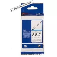Наклейка Brother HSE221 Трубка термоусадочная HSE-221 (8,8 мм x 1,5 м черный на белом фоне)