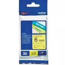 Наклейка Brother TZE611 Наклейка ламинированная TZ-E611 (6 мм черн/желт, TZ-611)