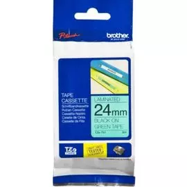 Наклейка Brother TZE751 Наклейка ламинированная TZ-E751 (24 мм черн/зелен)