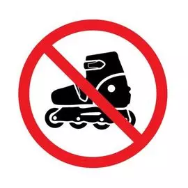 Наклейка Rexant 56-0019 запрещающий знак "На роликах не заходить" 150х150 мм