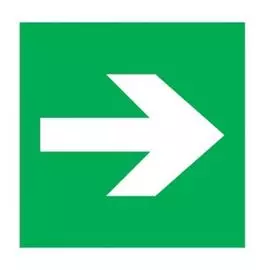 Наклейка Rexant 56-0029 эвакуационный знак "Направляющая стрелка" 100*100 мм