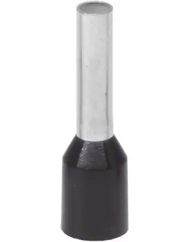 Наконечник-гильза с изолир.фланцем DKC IF1.5-18BK для жилы сечением 1,5кв.мм, длина контактной части 18мм, черный (НШВИ 1.5-18), (уп/100 шт) "Quadro"