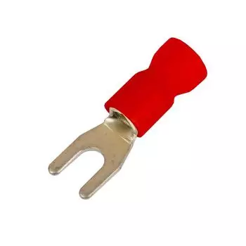 Наконечник вилочный с изолир.фланцем DKC 2A14P-DS-PVC ПВХ, двойная гильза, 0,25-1,5 кв.мм М4 (д.4,3 мм) (НВИ), "Quadro" (уп/100 шт)