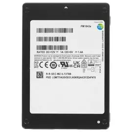 Накопитель SSD 2.5'' Samsung MZILT800HBHQ-00007 (SFF), PM1643a, 800GB, SAS, 12Gb/s, R2100/W1000Mb/s, IOPS(R4K) 380K/40K, MTBF 2M, 3 DWPD, OEM